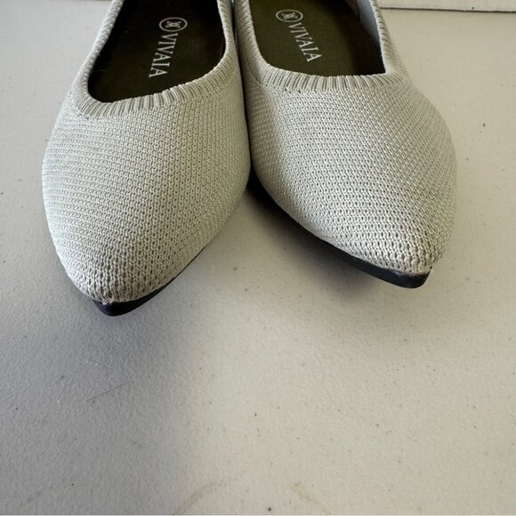 Vivaia Aria 2.0 Mint Gray Pointed Toe Ballet Flat Comfort Shoes Size 37.5 - Picture 10 of 16
